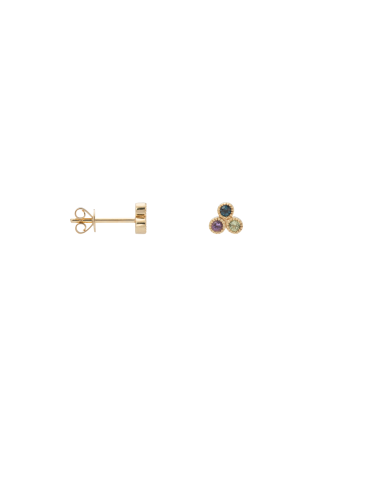 Single Rainbow Trio Stud Earring 14K Amélioration de cerveau avec