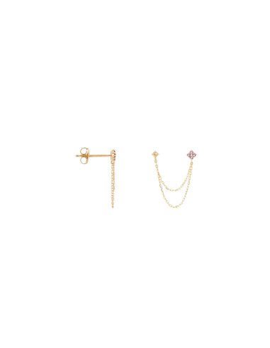 Single Gilded Chain Stud Earring 14K les ctes