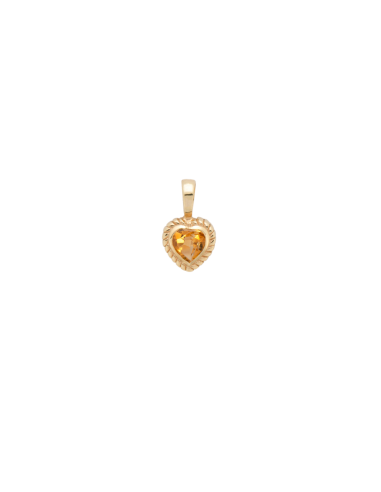 Heart Necklace Charm Citrine 14K chez Cornerstreet bien 