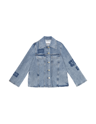 GANNI Patch Denim Jacket la colonne vertébrale