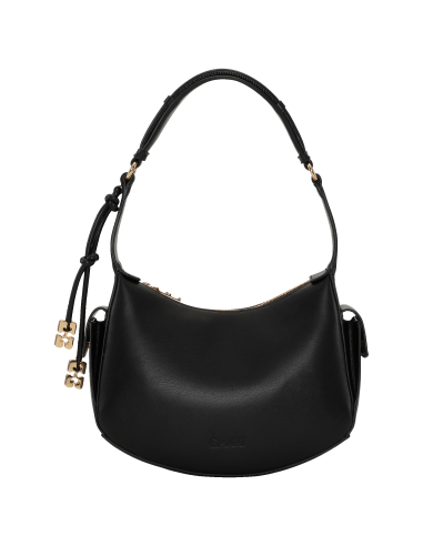 GANNI Black Shoulder Bag le des métaux précieux