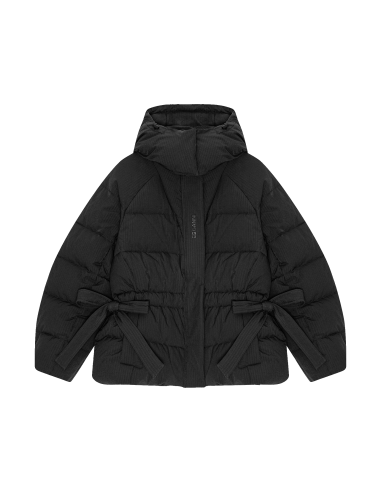 GANNI Black Seersucker Puffer Jacket ou a consommer sur place