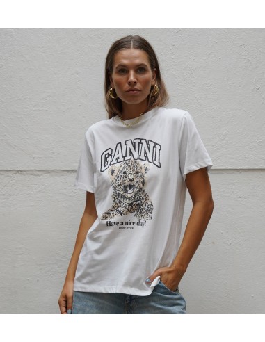 GANNI Basic Leopard T-shirt en linge