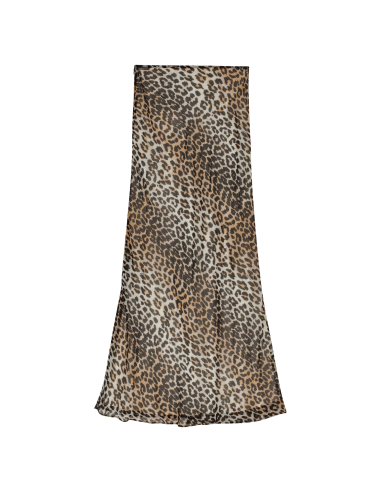 GANNI Leopard Chiffon Maxi Skirt livraison gratuite