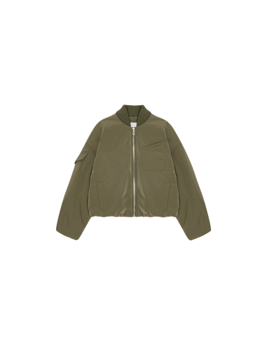 GANNI Light Twill Oversized Short Bomber Jacket Comparez et commandez 