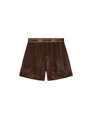 GANNI Washed Satin Shorts de pas cher