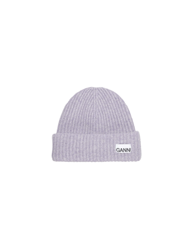 GANNI Purple Structured Rib Beanie meilleur choix