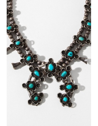 Vintage Kingman Turquoise Squash Blossom Necklace livraison gratuite