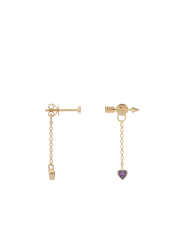 Single Cupids Arrow Stud Earring 14K destockage