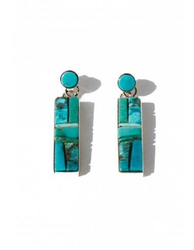 Ancient Blue Inlay Earrings Venez acheter