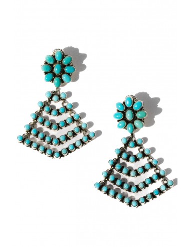 Dakota Turquoise Statement Earrings pas cher