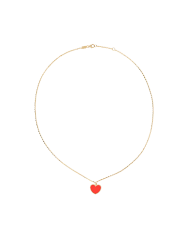 Red Heart Necklace 14K basket pas cher