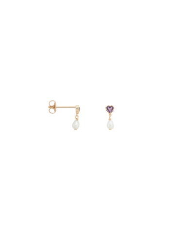 Single Pearly Love Stud Earring 14K du meilleur 